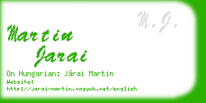 martin jarai business card